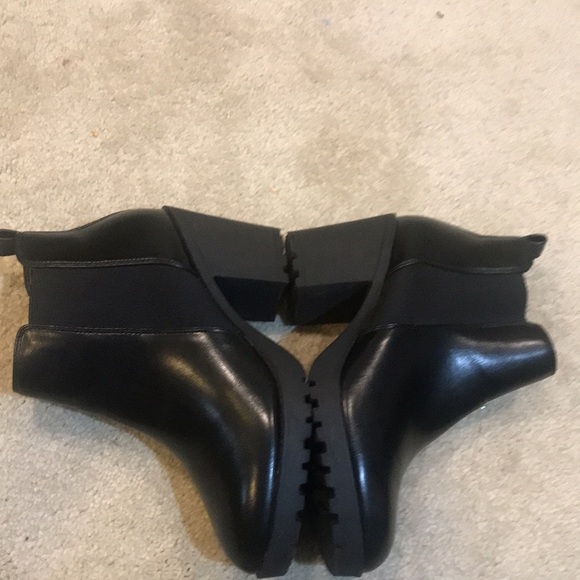Celia Black Chunky 3 Inch Heel Pull On Ankle Boots-Size 9 - Picture 8 of 9